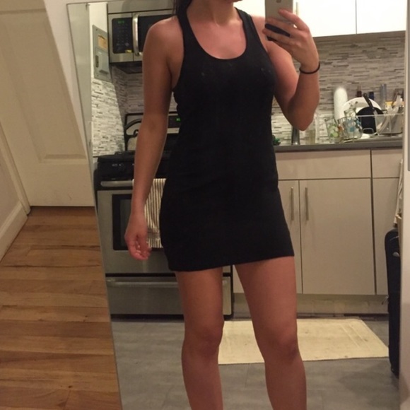 Black Ribbed Tank Dress Bodycon 